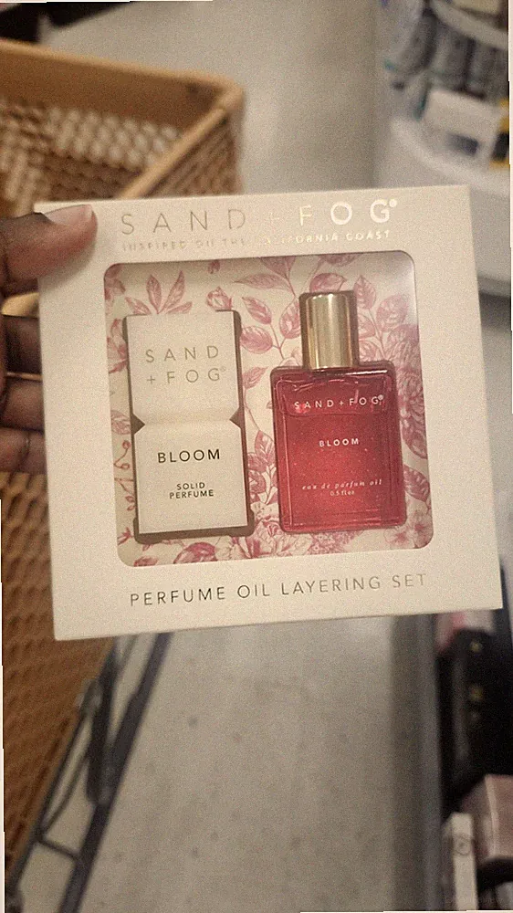 SAND+FOG Bloom Perfume Oil Gift Set Rollerball 0.5oz Black Currant Orange